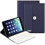 iPad Mini Keyboard, COO Wireless Removable Bluetooth Keyboard Case for Apple iPad Mini 1/2/3 with 360 Degree Rotation and Multi-Angle Stand (Dark Blue)
