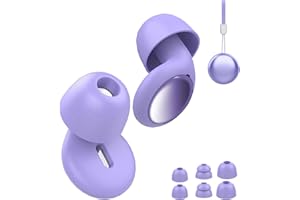 VKROBAG Tapones Oidos Ruido Dormir, Tapones Oidos Cancelacion de Ruido de Silicona 35dB, earplugs reutilizables ultra suaves que reducen el ruido, Concentración, para Dormir y viajar, Púrpura