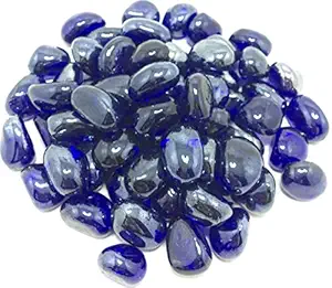 DR Pebbles Decorative Stones for Home Decor (Dark Blue Kaju Type, 950g)