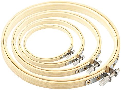 Umsole 4 Pieces Embroidery Hoops Set Bamboo Circle Cross Stitch Hoop Ring for DIY Art Craft,4 Sizes