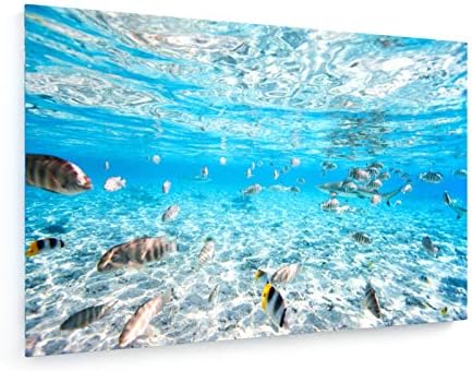 Blueorange Studio - Bora Bora lagoon - 29,53" x 19,69" inch (75x50 cm) - Textile canvas print - wall art - artists, paintings, photo, picture on canvas - Beach & Sea