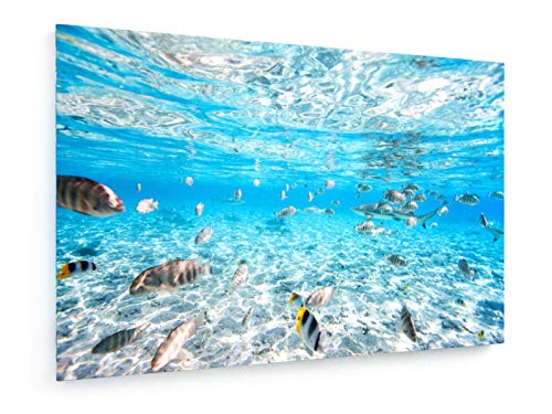 Blueorange Studio - Bora Bora lagoon - 29,53" x 19,69" inch (75x50 cm) - Textile canvas print - wall art - artists, paintings, photo, picture on canvas - Beach & Sea