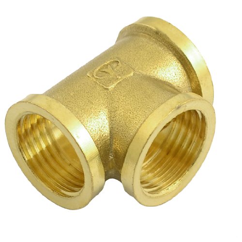 Brass 1/2" Female Thread Water Air Pipe T Shape Equal Tee Connector Coupling