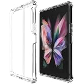 Ehr. Samsung Galaxy Z Fold 3 Uyumlu Darbe &Ouml;nleyici Sararmaya Dayanıklı Airbag Korumalı Ultra Slim TPU Şeffaf Silikon Kılıf (Ş