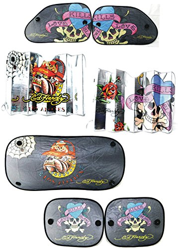 Preisvergleich Produktbild 24 Teile Sonnenschutz ED HARDY Auto KFZ Restposten