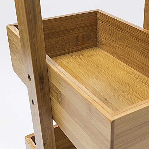 Relaxdays Bambus Badregal H x B x T: 75 x 25 x 18 cm Praktisches Badezimmerregal als Ablageständer mit 4 Körben als Bambus-Butler Korbregal aus natürlichem Holz für Badezimmer und Feuchträume, natur - 4