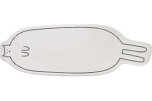 DECRAFTS Kat Dywanik łazienkowy, mata łazienkowa, antypoślizgowy, nadaje się do prania, pod drzwi wejściowe, do toalety, kuchni, salonu (biały, 40 x 120 cm)