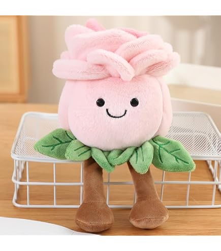 Peluche Flor Mimi Flowers De Gipsy Toys - Rosa Roja Con Maceta - 24 Cm - Kawaii Y Lavable - Regalo Para Niños Y Adultos