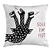 Produktbild MISYRC Quirky Decor Throw Pillow Cushion Cover, Sorry I'm Hot Humorous Funny Comic with Tree Headed Dragon Spiting Fire, Decorative Square Accent Pillow Case, 18 X 18 inches, Pink Black White