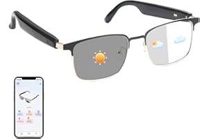 Tulbeys Smart Glasses Open Ear, AI Glasses Real-Time Translation, Color Change Lenses, Polarized Sunglasses Bluetooth, Voice Assistant, Mic Speakers for Men Women, Support for 110+ Languages (Gold)