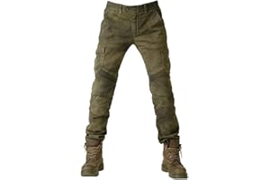 Alpha Rider Motorradhose Herren Jeans Textil Motorrad Hose mit Protektoren, Sportliche Motorrad Hose mit Oberschenkeltaschen Armee Grün M