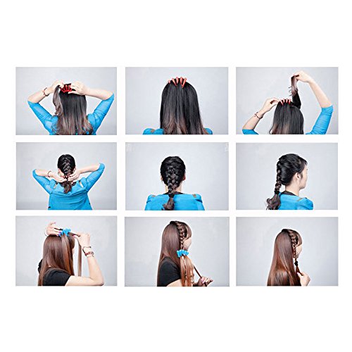 ?HuntGold Nützlich Französischer Zopf Flechter Haare Fechten Schnelle Haarstyling Werkzeug Blau - 2