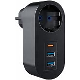 2500W Termal Akım Korumalı Priz | 2 USB + 1 Type-C Giriş | &Ccedil;ocuk Korumalı | Isıya Dayanıklı G&uuml;venli Priz