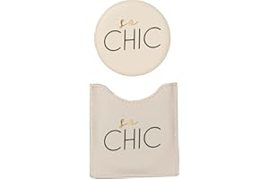 Draeger - Specchio rotondo tascabile, da portare con sé ovunque, ideale come regalo di compleanno, per tutte le occasioni, dimensioni: 8,5 x 8 cm