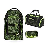 1x Sporttasche satch pack Green Bermuda 3er Set Schulrucksack, Sporttasche & Schlamperbox