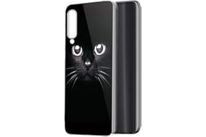 ZhuoFan Funda Xiaomi Mi 9 Lite, Cárcasa Silicona Transparente con Dibujos Diseño Suave TPU Antigolpes de Protector Piel Case Cover Fundas para Movil Xiaomi Mi CC9 / Xiaomi Mi 9 Lite, Gato Negro