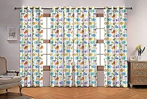 Ultimate Trends  Polyester Kids Room Digital Printed Curtain for Window 6 feet Pack of 2, (M_UTCR0035_6ft_2_New)