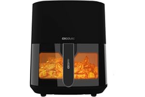 Cecotec Freidora de Aire sin Aceite de 5'5L Cecofry Fantastik Window 5500 Ventana 1500W, Tecnología PerfectCook, 9 modos de Cocinado, Táctil, Regulable 80-200ºC, Ventana, Cocina hasta 60min