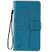 Produktbild Nancen Wallet Case Tasche Hülle für Samsung Galaxy Note 4 / SM-N9100 (5,7 Zoll) Flip Schutzhülle Zubehör Lederhülle mit Silikon Back Cover PU Leder Handytasche im Bookstyle Stand Funktion , Schmetterling Schnalle Magnet , Baum und Katze Muster Flip Funktion Kartenfächer Etui Schale ,Schütze Dein Telefon