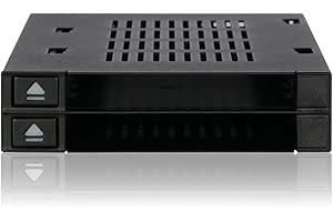 Icy Dock flexiDOCK MB522SP-B Diseño de Rack extraer Intercambio Directo en Caliente, Acoplamiento para 2 SSD o 2.5" SATA/SAS HDD sin Bandeja de Disco Duro en una bahía de 3.5"