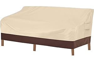 Vailge Strapazierfähige Abdeckung für Terrassensofa, 100 % wasserdicht, für 3-Sitzer, für den Außenbereich, mit Lüftungsschlitz und Griff, 200,7 cm B x 94 cm T x 88,9 cm H, Beige und Braun
