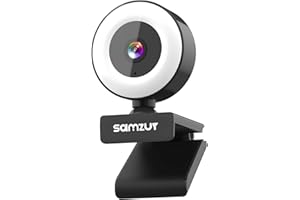 JIGERJS Webcam 1080P con Micrófono, Web CAM pc de Ordenador Enchufable para Grabaciones y Emisiones con USB para Videoconferencias/Videollamadas/Videojuegos Plug & Play Negro