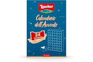 Loacker, Calendario dell'Avvento 2025 con 24 Bontà Loacker, Wafer e Cioccolatini in 11 Gusti Diversi, Cofanetto Blu con Cartone Riciclabile e Cassettini Riutilizzabili, Idea Regalo per Natale