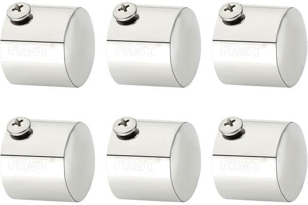 FAST CB45S Heavy Stainless Steel Metal Round Curtain Rod End Cap Finilas for Door and Window 1 Inch Curtain Rod Accessories (6)