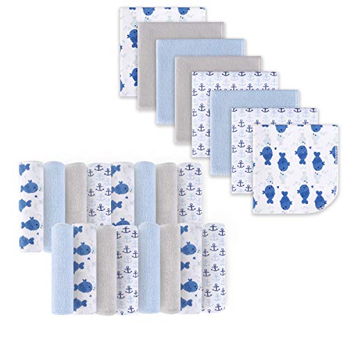 Babywaschlappen, Extra weiches und ultra saugfähiges Badetuch, Große Geschenke für Neugeborene und Säuglinge 24 Pack, Wal