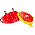 Mee Mee BPA Free Air-Tight Feeding Bowl with Fork & Spoon for 6 Month+ Babies, Easy to Carry (Red)