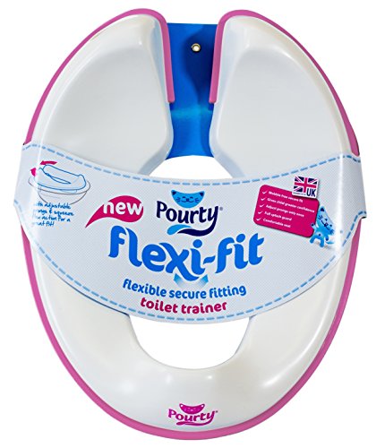 Pourty Flexi-Fit Toilet Trainer (White/ Pink)