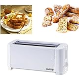 Tostadora electrica de 4 rebanadas 2 ranuras 1300W tostador acero inoxidable