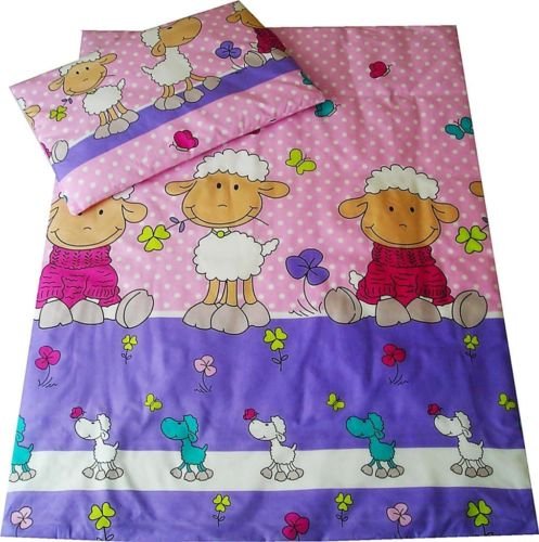 Babies-Island A 2 Piece Bedding Set Pillowcase+Duvet Cover For Baby Toddler To Fit Cot/Cot Bed - Funny Purple Sheep - Size : 100x135 cm