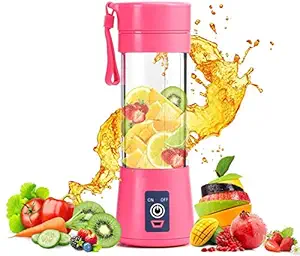 Valentina House Portable Electric USB Juice Maker Juicer Bottle Blender Grinder Mixer, Rechargeable Bottle with 4 Blades (Multicolor)