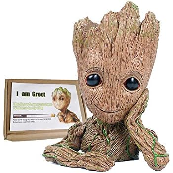Baby Groot Blumentopf - Übertopf Groß Aquarium Deko Figur Holz