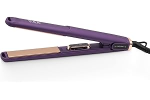 K&K Titanium Hair Straighteners, Professional Design 2 in 1 Straightener and Curler, 1 Inch 150-230°C Adjustable Temperature Dual Voltage UK Plug Flat Iron