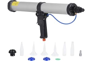BTER Pistola pneumatica per silicone, pistola per silicone professionale senza fili da 600 ml, pistola pneumatica per silicone pesante in lega di alluminio leggera per uso domestico e industriale
