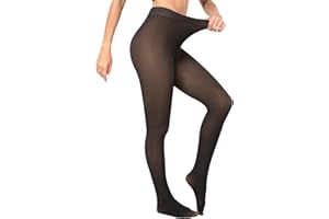 Dresmannst Thermo Strumpfhose für Damen Winter Feinstrumpfhose Pantyhose Wärmende Leggings Gefütterte Plüschstrümpfe Bauchweg Fleece Gefälschte Durchscheinend Schwarz