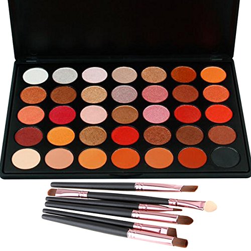 Lover Bar 35 Warm Colour Eyeshadow Palette - Beauty Cosmetics Tools - Makeup Waterproof Nature Glow Matte Eye Shadows Kit - Professional Shimmer Eye Shadow Pallets with Eyes Make Up Brushes Set (35F)