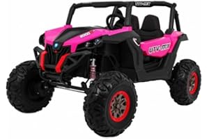 FINOOS Electric Car for Children UTV-MX Buggy 24 V, Children's Car 2 Seater, Children's Electric Car with 2.4 GHz Remote Control, 4 x 4 4 Wheel Drived, Battery: 2 x 12 V, 2-7 Years (Pink)