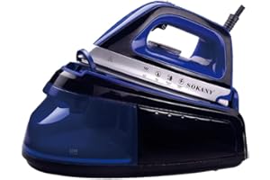 SOKANY SK-188 anti-Lime Steam Iron station, Ceramic Bottom Steam Iron, Fast, Power 2400w, Water Tank 1.2L