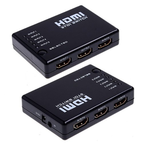 Andoer Mini 5 Anschluß 1080P Video HDMI Splitter Switch Umschalter Verteiler Adapter mit IR Fernbedienung - 2