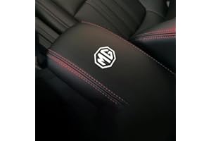 OscitY Auto Pelle Console Centrale CopriBraccioli, per MG ZS 2017-2022 bracciolo Centrale Confortevoli Impermeabile Car Protezione Accessori,A/Black Red