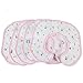 Pink Toddler Infant Burp Cloth Bibs Waterproof Saliva Towel For 0-3 Years Old Pack of 5