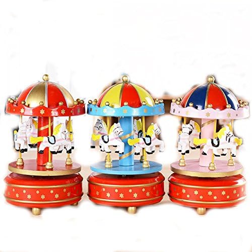 Fairground Music Box Carousel Classic English Child and Baby Lullaby Sleeper with LED NIGHT LIGHT! by 'Little Penguins' ® with FREE TOY GIFT!