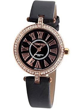Time100 Englische Moderne Schlichte Strass-Damen-Armbanduhr Schwarz #W50043L.03A