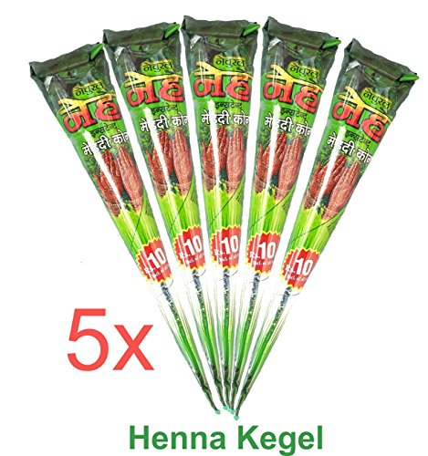 4x Temporäre Tattoos stickers with 5x Neha mehandi natural Temporäre Tattoo Cones - 2