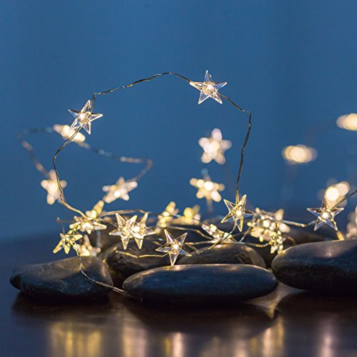 ZISTE Schimmer Lichterkette Weihnachtsdekorative Lichter für Schlafzimmer Innenhof Partys 40 LED-Lichter 10ft Stern-Form Warmweiß ZISTE Schimmer Lichterkette Weihnachtsdekorative Lichter für Schlafzimmer Innenhof Partys 40 LED-Lichter 10ft Stern-Form Warmweiß