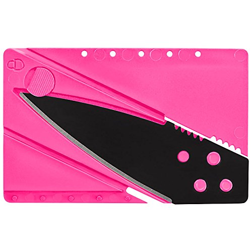 Preisvergleich Produktbild Kreditkarten-Messer,Kreditkartenmesser, Faltmesser, Klappmesser, Camping-Messer, Taschenmesser Messer in pink, Outdoor / Survival Messer