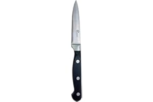 Pradel Excellence - Couteau Office 9.5 cm - Lame Acier Inoxydable 3Cr14 - Manche POM Ergonomique - Découpe Fruits et Légumes - Longueur Totale 21.5 cm - Gamme Maître Chef, Argent